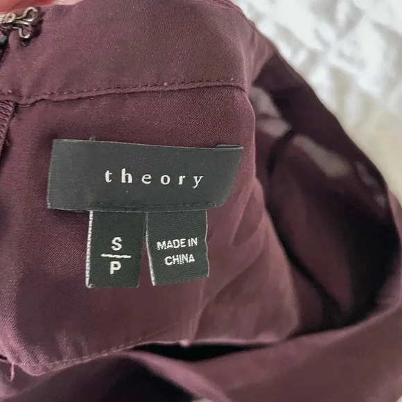 Theory burgundy silk blend blouse - Picture 5 of 6